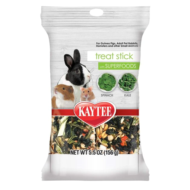 Kaytee Treat Stick with Superfoods Spinach & Kale Flavor Small Animal Treats, 5.5-oz bag