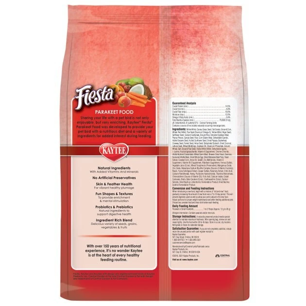 Kaytee Fiesta Natural Ingredients Parakeet Bird Food, 4.5-lb bag - Image 2
