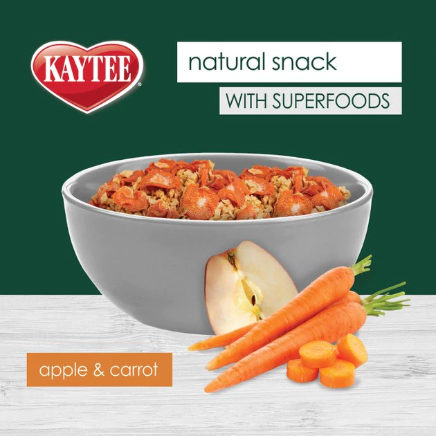 Kaytee Natural Snack with Superfoods Carrot & Apple Blend Small Pet Treats, 2.5-oz bag - Image 4