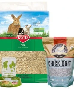Kaytee||Lixit||Scratch and Peck Feeds Chick Starter Kit - Kaytee Pine Small Animal Bedding, 52.4-L + 2 other items