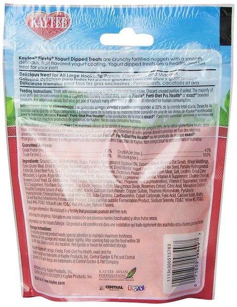 Kaytee Fiesta Mango Flavored Yogurt Dipped Large Hookbill Bird Treats - Image 2