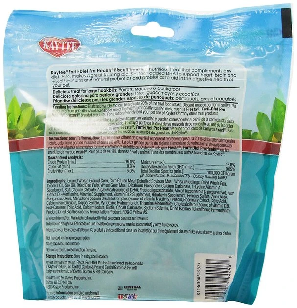 Kaytee Forti-Diet Pro Health Parrot Biscuit Bird Treats - Image 2