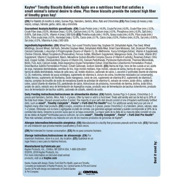 Kaytee Baked Apple Timothy Biscuit Small Animal Treats - Image 3